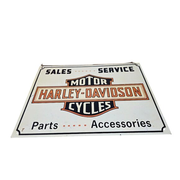 Vintage Harley Davidson Metal Sign Motorcycle Advertising Sign - Picture 9 of 10